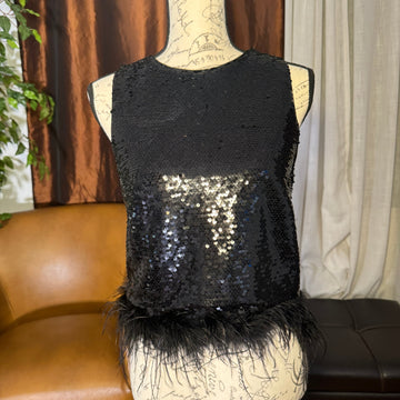 Sequin and Feather Top