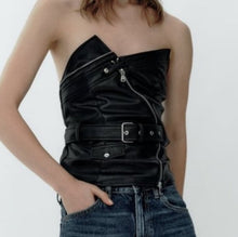 Load image into Gallery viewer, Leather Bustier Top
