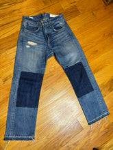 Load image into Gallery viewer, Distressed Denim with patches
