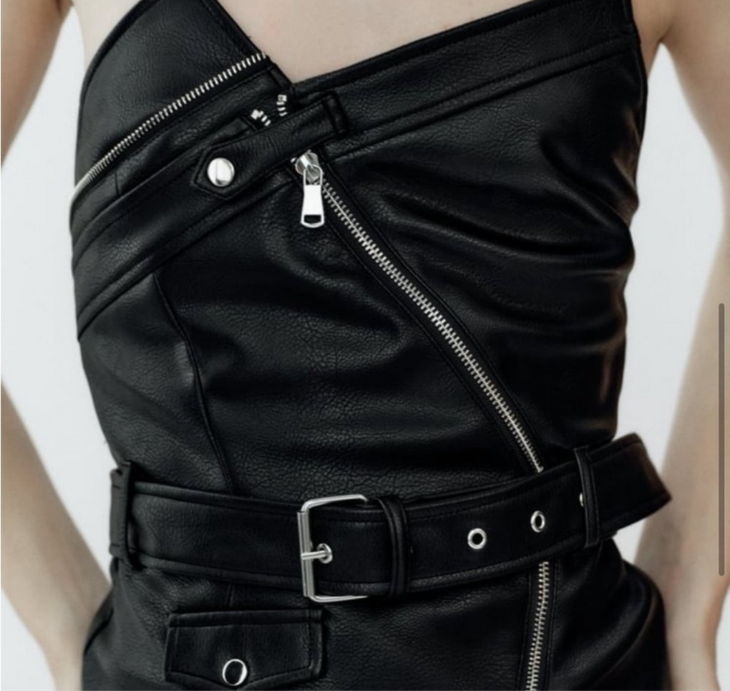 Leather Bustier Top