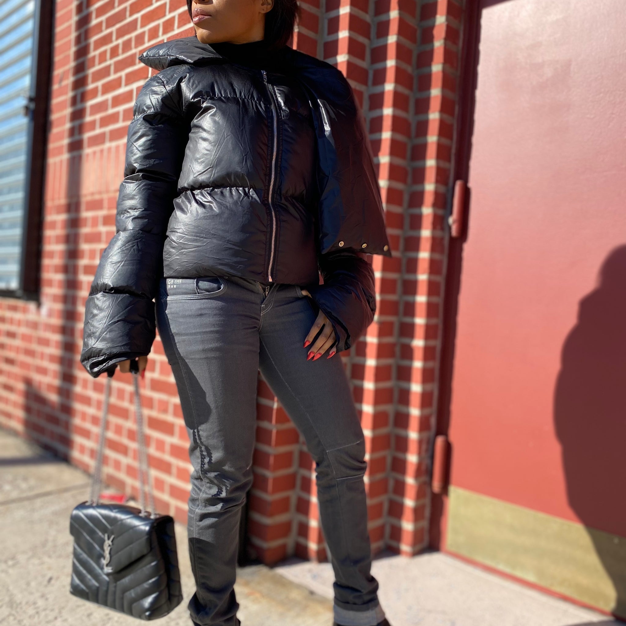 Puffer Wrap Neck Coat